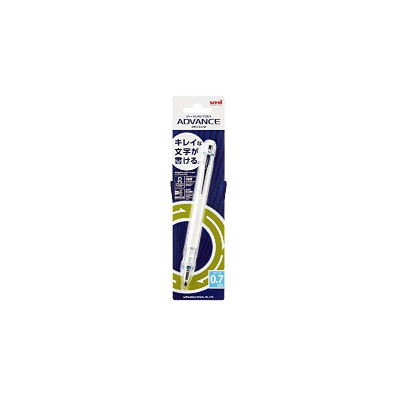 Uni - Lápiz mecánico Kuru Toga Advance, 0,7 mm, blanco