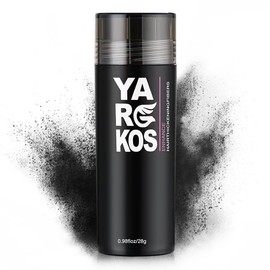 Yargkos Hair Fibers for Thinning Hair or Fill In Fine, Hair Building Fibers (28g) for Women & Men, Hair Powder for Instantly Thicker, Fuller Looking - BLACK