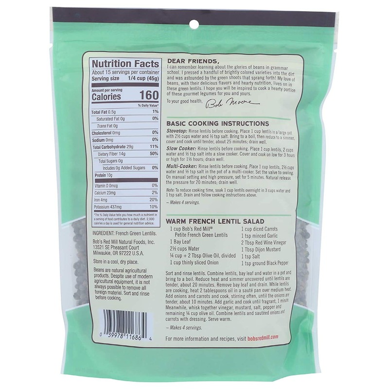 Bob's Red Mill Petite French Green Lentils, 24 Ounce (Pack