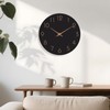 Mosewa Wall Clock Battery Operated 10 Inch Black Silent Non