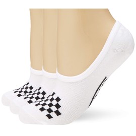 Vans Womens Girls Basic Canoodle No Show Socks (Shoe Size 7-10, White/Black Check)