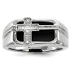 Sonia Jewels Size 10 Sterling Silver Diamond Black Simulated Onyx