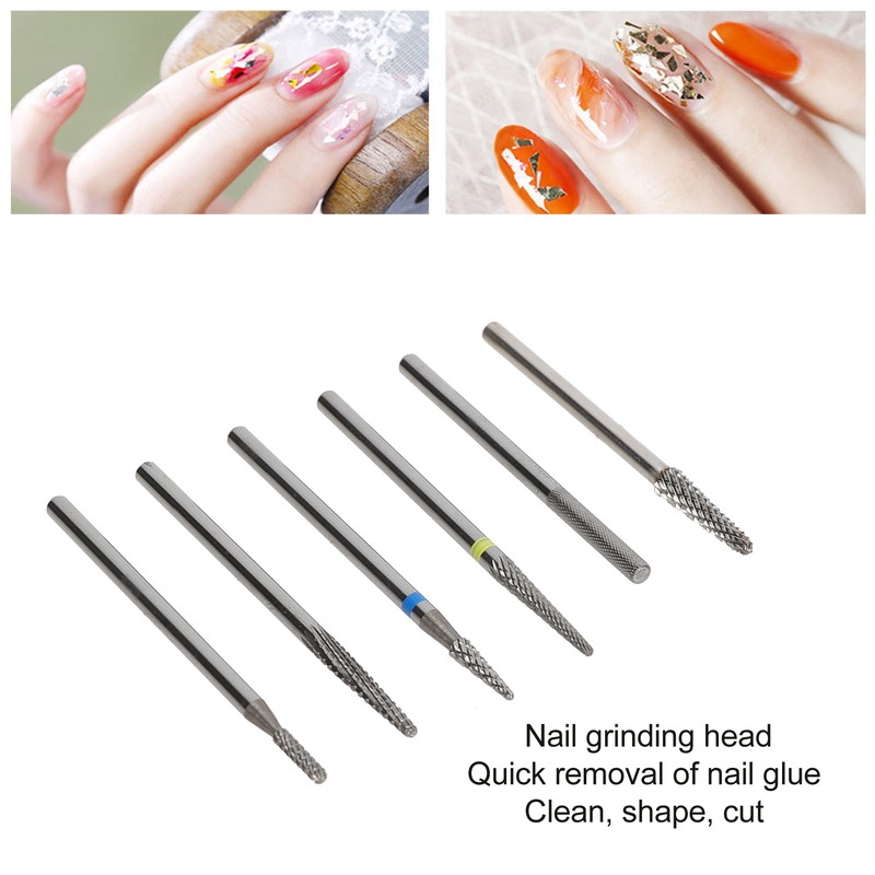6pcs Cuticle Clean Nail Drill Bits Set Dead Skin Removal