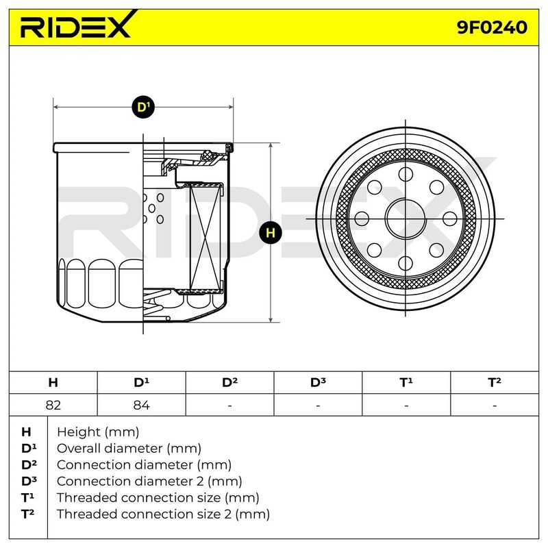 1 x Ridex fuel filter screw-on filter 9F0240