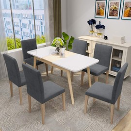 MAXIJIN MAXIJIN Stretch Velvet Chair Covers for Dining Chairs Set of 4 Removable Velour Dining Chair Covers Plush Chair Slip Covers for Dining Room,Hotel,Kitchen,Ceremony (Grey, 4)