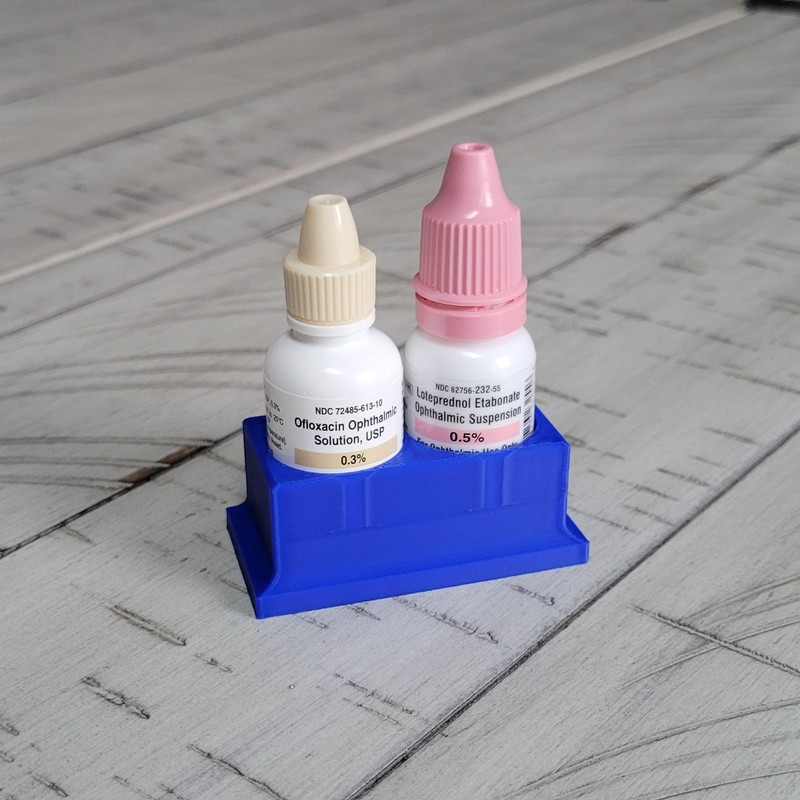 Znet3D Znet3D Eye Drop Bottle Organizer, 2-Slot Stand (Blue)