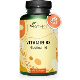 Vegavero® Niacin 500 mg – Flush-Free Vitamin B3 for Skin, Energy, and Nerve Function – 180 Capsules