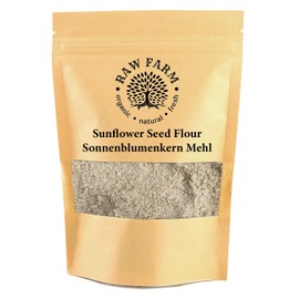 Raw Farm Organic Natural Fresh 1 kg Sonnenblumenkerne Mehl, Fettarm, Glutenfrei, Sojafrei, glutenfreie Backalternative (1000 g, Sonnenblumenkernemehl)