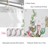 Batmerry White Leaves Botanical Decorative Shower Curtain, Romantic Flower Victorian