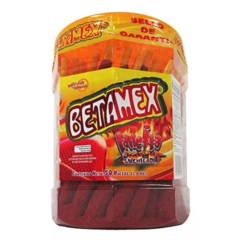 Betamex Banderilla Tarugos Tamarindo Chile Mexico Tamarind Candy Sticks 50Pc