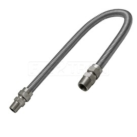Highcraft GUHD-TT12-18L Gas Line Hose 5/8" O.D. x 18" Length with 1/2" x 3/4" MIP Fitting, Uncoated Stainless Steel Flexible Connector, 18 Inch