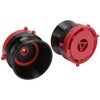 1 Pair NAB Hub Adapters Black Polished Aluminum Alloy Red