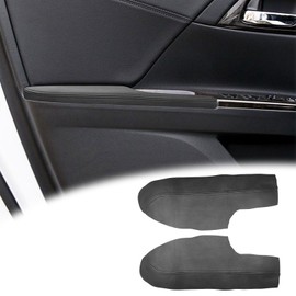 VKGUG 2PCS Front Door Panel Armrest Cover Replacement Compatible with Honda Accord 2013-2017 Left and Right Leather Arm Rest Replaced Skin Upholstery Black (Only Leather Part)