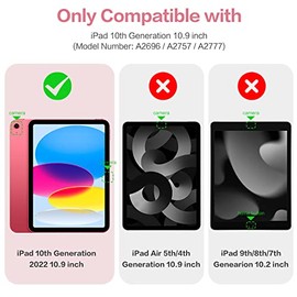Vobafe Vobafe Case for iPad A16 11th Generation 11 inch 2025/iPad 10th Generation 10.9 inch 2022, PC Clear Back Cover, Trifold Stand for iPad 11th/10th Gen with Pencil Holder, Auto Wake/Sleep, Pink