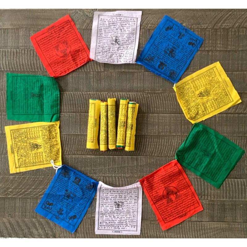 Tibetan Prayer Flags. 100% Cotton Lungta 7 Inches, 50 Pcs