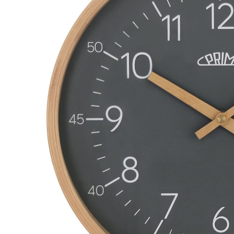 PRIM Grey Wooden Wall Clock Wall Clock Will Satisfy Everyone,