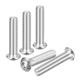 DTGN 5/16"-18x1-1/2 Button Head Socket Cap Screws - 5Pack - Good for Road Bicycle, Mountain Bike, Auto, Motorcycle - 304 Stainless Steel Whitewashed - Hex Socket Drive Fasteners