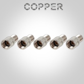 ST Shengtuo V2B Double Seal Valve Stem Cap, Suitable for high pressure truck car RV bus tire valves, brass nickel-plated material, double protection，Pack of 50