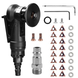 Pneumatic Chamfering Machine, 2-in-1 Mini Air Chamfering Tool, Pneumatic Chamfering Tool, Bow Corner with 1/4 Inch Air Inlet for Metal Trimming and Deburring (8R + 8C Angle Inserts + 8 Bearings)