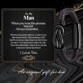 VGWON Gifts for Men Mens Gifts Mens Bracelets Birthday Gifts for Men Boyfriend Husband Fiance Friendship Bracelet 30th 40th 50th 60th 70th 80th Birthday Gifts for Men Men's Bracelets