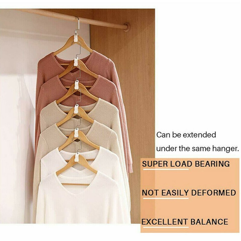 10Pcs Clothes Hanger Connector Hooks Clothes Organizer Adjustable Multi Purpose