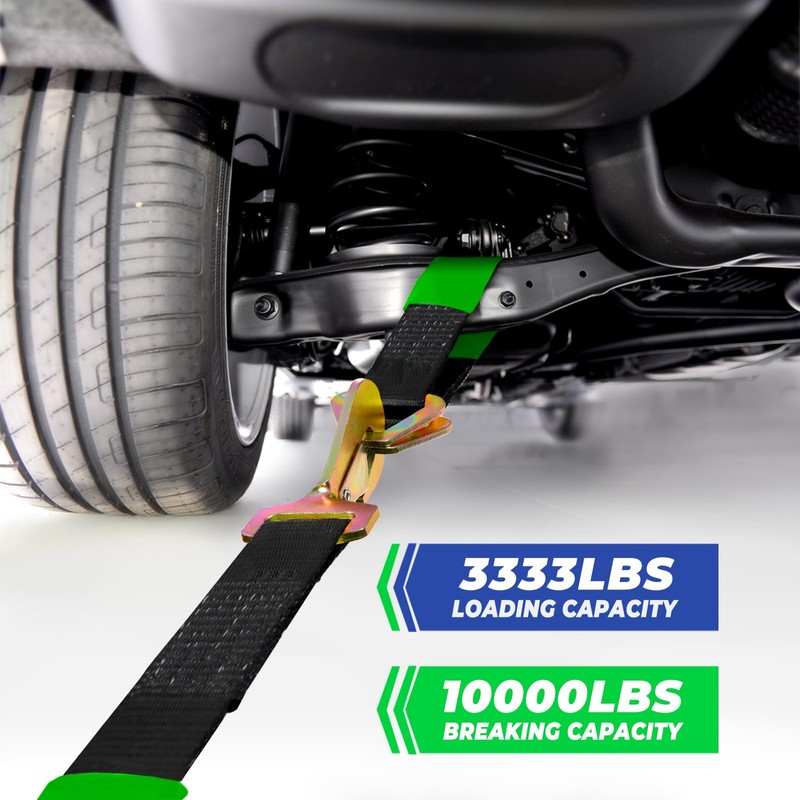 Trekassy Car Tie Down Straps for Trailers with Snap Hooks