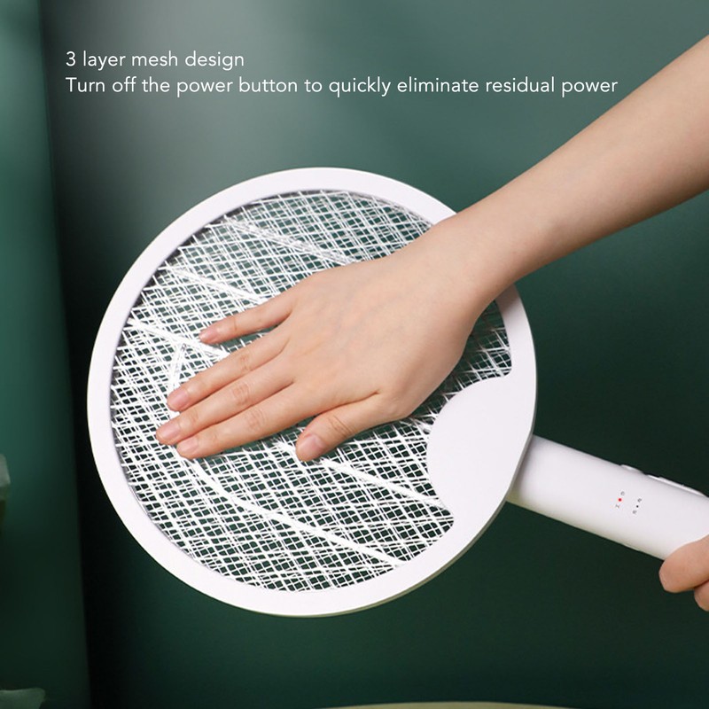 2 in 1 Electric Fly Swatter Rotatable Fly Killer Light