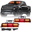 XRIDONSEN 2x 10 inch Amber Red Emergency Dash Strobe Lights