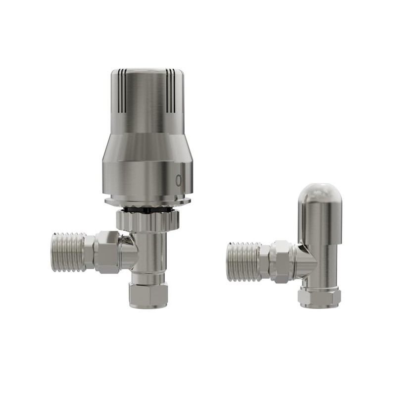 NRG 15mm Angled Thermostatic Radiator Valve and Manual Angled Valves