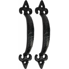 SKANDH 6" "Trishul Iron Pull Handles for Kitchen Cabinets, Drawers, Gates, Barn Doors (Pack of 2),Antique Black Powder Coated