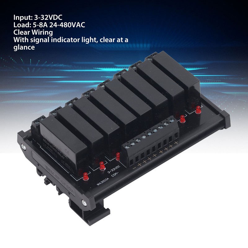 Solid State Relay Module DIN Rail Installation 8 Channel Solid