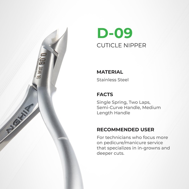NGHIA Cuticle Nipper - D-09 JAW 12 | Stainless Steel