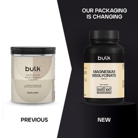 Bulk Magnesium Bisglycinate Tablets, 500 mg, Pack of 60, 60 Servings, Packaging May Vary