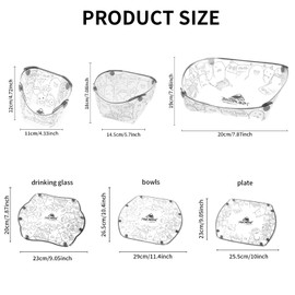 Portable Camping Tableware Set (3 Pieces) Foldable Plate Bowl Water Cup Easy Clean Ultralight Heat Resistant Collapsible Food Grade Material Outdoor Picnic