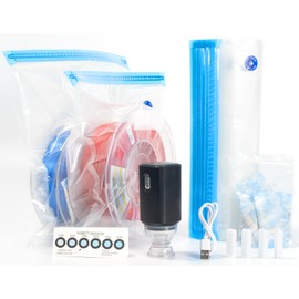 BIQU Filament Vacuum Storage Bags Kit 65PCS, 20 PCs 3D Printer Filament Bags with Auto Pump/Desiccants/Humidity Indicator/Sealing Clips, to Keep Filament Dry, Dust and Humidity Proof