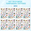 8 Sheets Vet Tech Week Pre–Cut Temporary Tattoos Veterinarians Day