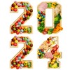 4pcs Wooden 2024 Charcuterie Numbers Fillable Graduation Decorations, Eco Natural,