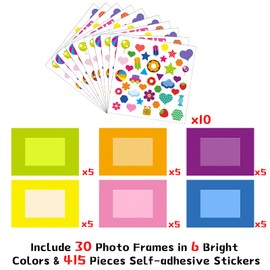 30 Packs Christmas Picture Frame Crafts Kits for Kids, Colorful Kindergarten Holiday Back to School DIY Foam Photo Frame Craft Game Activities Preschool Bulletin Board Decoration for Classroom,4x6