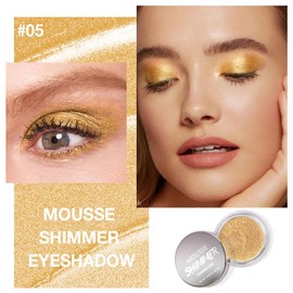 KXmzeG Gold Mousse Shimmer Monochrome Eyeshadow, Neutral Matte Cream Monochrome Eye Shadow Pallette, Long-Lasting Waterproof Blendable sombras para ojos, Mini Eyeshadow(05#, Pack of 1)