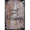Wall Art Tin Sign Count your blessings cursive grateful blessed
