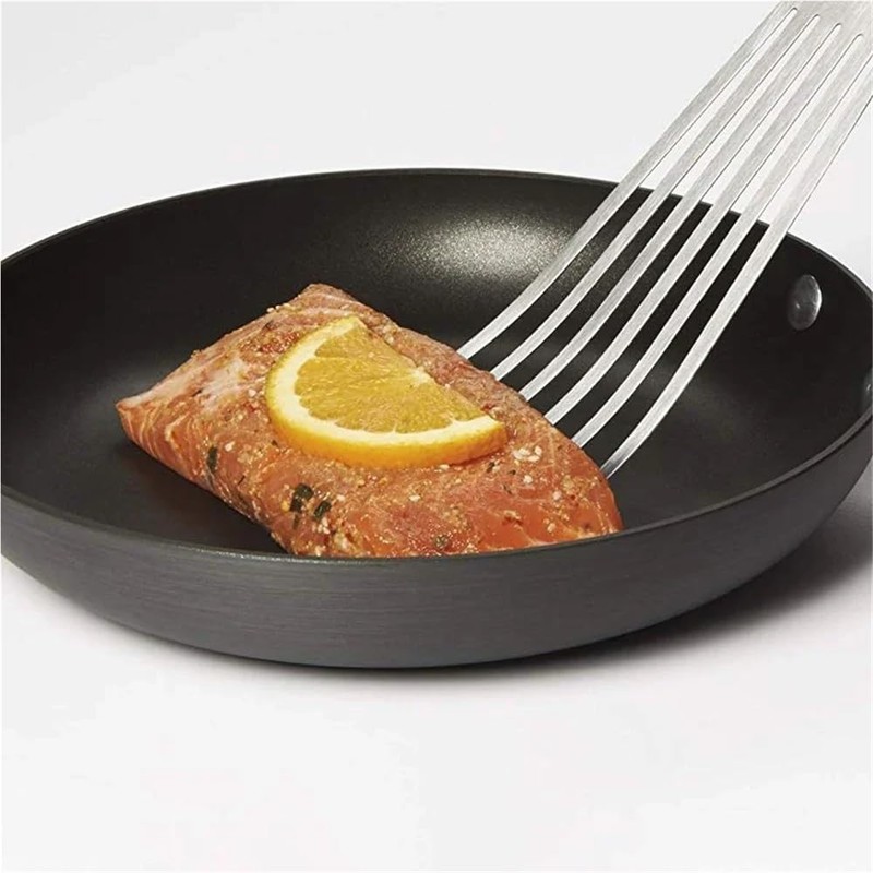 Fish Spatula, Stainless Steel Slotted Turner with Solid ABS Handle,