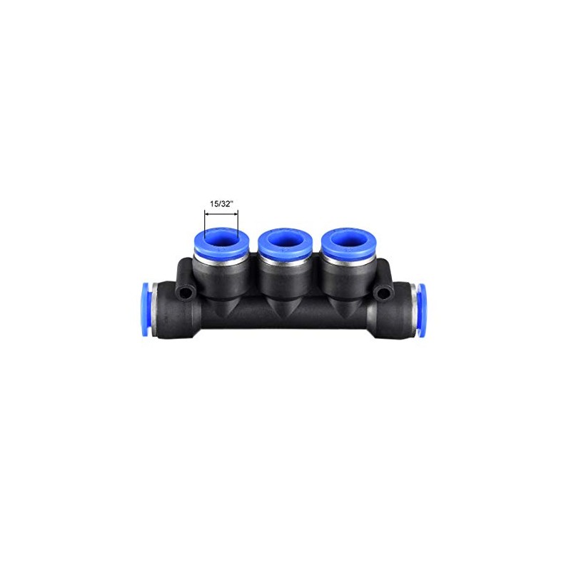 sourcing map Plastic Inline Manifold Union Push to Connect Tube