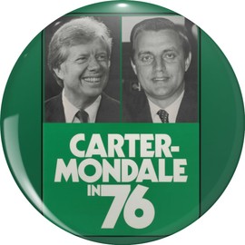 Colorful Vote for Jimmy Carter Walter Mondale in 76 Campaign Poster Sticker Lapel Bin Brooch Badge Pin 0.75"