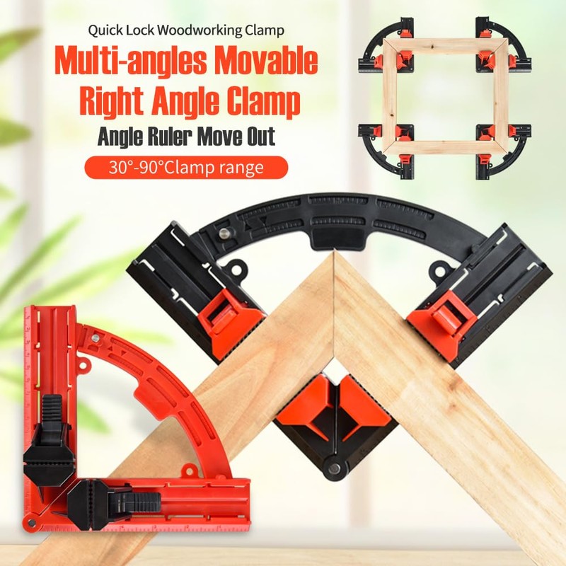 Eewudwok Multi Angle Degree Corner Clamps, Adjustable 30-90 Degrees Sawing