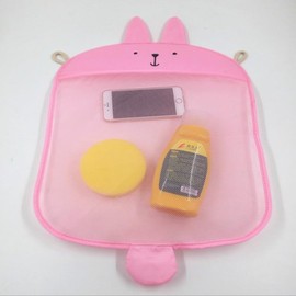 Alipis Bath Toy Organiser Mesh Bag Bathtime Toys Storage Bag Hooks Cartoon Net Storage Bag for Toys Bath Product Storage Pink