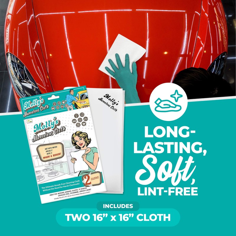 Molly's Marvelous Cloth, Streak-Free, Lint-Free Microfiber Cleaning Cloth, Polishing Cloth