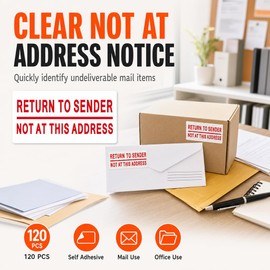 120Pcs Return to Sender Not at This Address Stickers, Return Labels