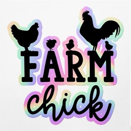Holographic Decal Stickers of Farm Chick 01 Premium Waterproof Vinyl Decal Stickers for Laptop Phone Accessory Helmet Car Window Mug Tuber Cup Door Wall Decoration ANDVER3e5579bHO