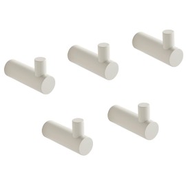 BVL Towel Hooks, White, Pack of 5, Wall Hooks, 304 Stainless Steel Coat Hooks