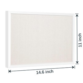 OWLKELA 11"x14.6" inch Bulletin Board with Linen, White Wood Style Frame, with 10 Pushpins, Linen Cork Board, Ideal for School, Home & Office